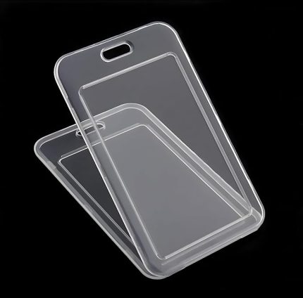 Premium Kart Kılıfı Şeffaf Dikey Yaka Kartı Kart Koruyucu