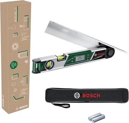 Home & Garden UniversalAngle Dijital Açı Ölçer (Çalışma aralığı: 0° - 220°, Kol Uzunluğu 40 cm, Gönye Açılarının Hassas Hesaplaması için Entegre Fonksiyonlar, Geri Dönüştürülmüş Karton Kutu)
