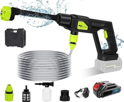 Şarjlı ve Yüksek Basınçlı İlaçlama Oto Yıkama ve Sulama Tabancası 6 Farklı Püskürtme 24V 15.000mAh Yüksek Kapasite