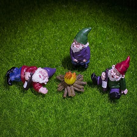 application Cüce Heykelcikleri 4 Parça Cüce Heykeli Bahçe Heykeli, Mini Cüce Figürleri, İlginç Sanatsal Dekorasyonlar, Reçineden Yapılmış, Avlu, Çim, Masa ve Bahçelerin Dış Mekan Dekorasyonu için Kullanılır - Görsel 5