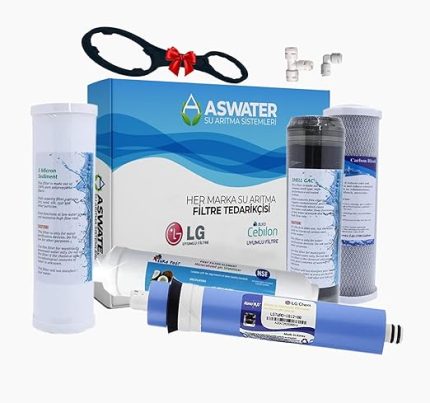 water ihlas Aura Cebilon Compact Uyumlu Açık Kasa Su Arıtma 5'li Lüx 10" Filtre Seti 80gpd Lg Membranlı