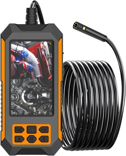 Kameralı Endüstriyel Endoskop Kamera 1920 * 1080P/2592 * 1944P 8 LED Işık IP68 4,5 inç Ekranlı Su Geçirmez Muayene Kamerası 5m Sert Tel 8mm Kamera Çapı