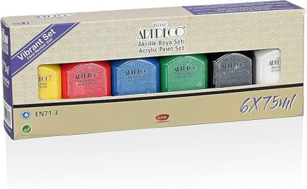 Akrilik Boya 6x75 ml Set Canlı Renkler