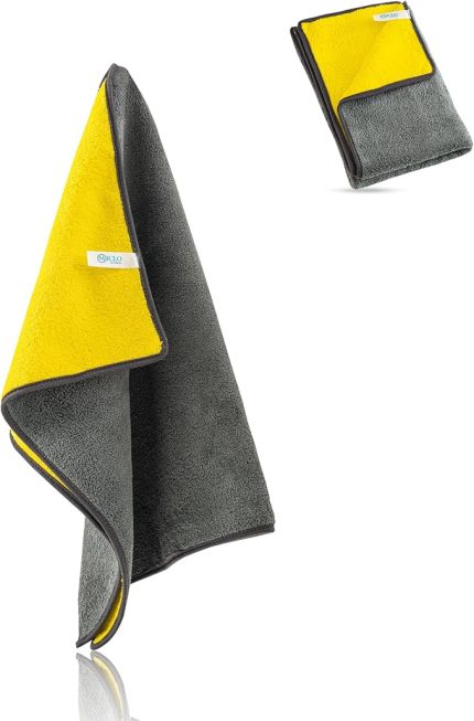 CLEANING | 750 GSM Çift Taraflı Ultra Emici Otomobil, Araba, Kaporta Kurulama Bezi | 50x70cm | Mega Boy | Sarı