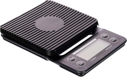 BETHJIAM Hassas Kahve Tartısı, Mutfak Tartısı - Hassaslık: 0.1 gr. / Max: 3 kg - Zamanlayıcılı Dijital Tartı, Terazi, Çok Renkli