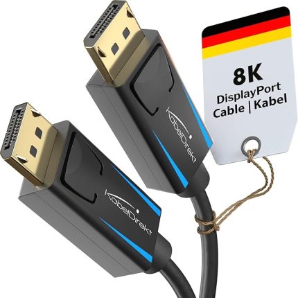 - 8K / 60Hz DisplayPort Kablosu 1.4-2 m - Oyun bilgisayarları/dizüstü bilgisayarları, 4K / 8K oyun monitörleri ve ultra hızlı 144Hz / 165Hz / 240Hz için boşluksuz korumalı DP kablosu