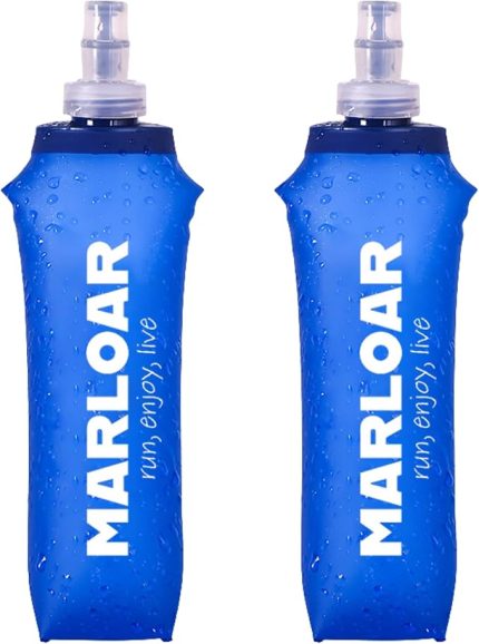 Soft Flask – Katlanabilir şişe – Katlanabilir şişe silikon – 2 adet yumuşak şişe 500 ml Koşu, Trail koşu ve yürüyüş için BPA içermez. (500 ml, Mavi)