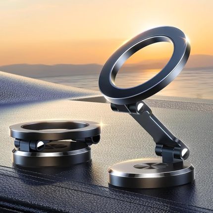 iPhone 16/16 Pro Max MagSafe Araç Montajı, [Tüm Metal ve 360° Ayarlama] N55 Güçlü Mıknatıslı Araba için Manyetik Telefon Tutucu, iPhone 16 15 14 13 12 ve MagSafe Kılıf ve Tüm Telefonlar için