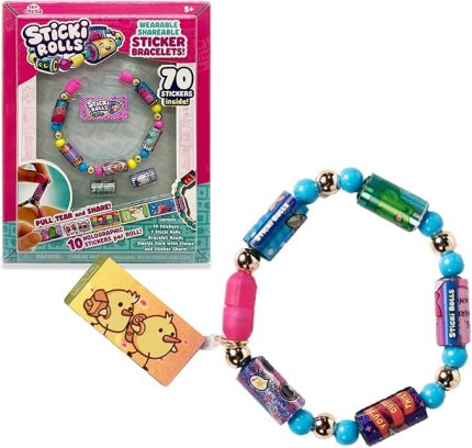 CASTLE Sticki Rolls Band Tekli Paket, Çıkartmalı Bilezikler, Kawaii Temalı Rulolar, Bileklik başına 50 Çıkartma, 2 Ekstra Değiştirilebilir Tekerlek, Famosa (TCR01000)