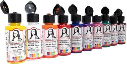 Mona Lisa Akrilik Boya Seti 10 X 40Ml (Fırça Hediyeli)