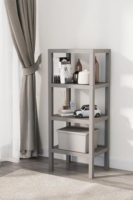 Katlı Plastik Gri Banyo Mutfak Rafı MIT1051