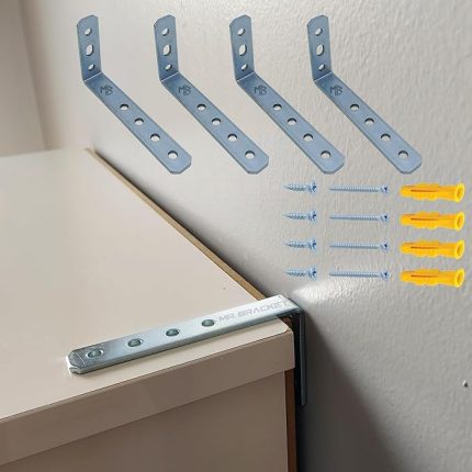Deprem Güvenliği Dolap Sabitleme Aparatı Seti 16x52x100mm - Mobilya Gardırop Portmanto Eşya Duvara Sabitleyici L Demiri