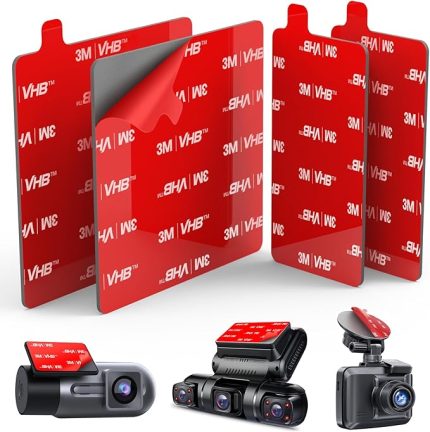 Dashcam için 3M Ekstra Güçlü Çift Taraflı Çıkartma, 4 Adet VHB Ön Cam Yapışkan Pedler Montaj Bandı, Su Geçirmez ve Yüksek Sıcaklığa Dayanıklı, Araba Dash Cam için Çok Fonksiyonlu Bantlar