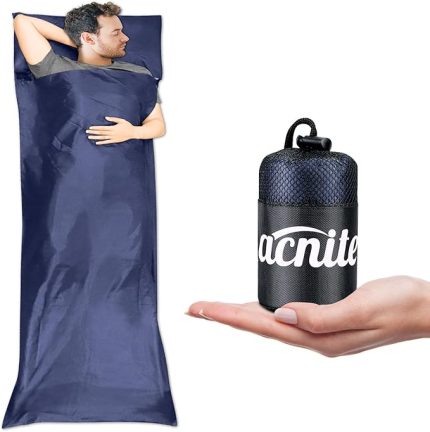 Seyahat uyku tulumu, mikrofiber 220 cm x 90 cm (205 g) ultra hafif, nefes alabilir ve konforlu ev, otel, kamp için, yetişkinler ve çocuklar için