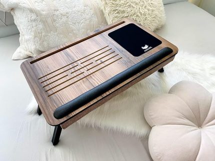 Supply Plus lidya Telefon Tablet Bölmeli Katlanır Ayaklı Minderli Laptop Sehpası Bilgisayar Çalışma Masası