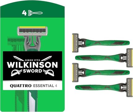 Sword Quattro Essential 4 Sensitive tek kullanımlık tıraş makinesi, erkekler için, 3+1