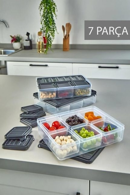 Bölmeli Sızdırmaz Saklama Kabı Kahvaltılık Ve Buzluk Saklama Kabı Vakumlu Kapaklı Set