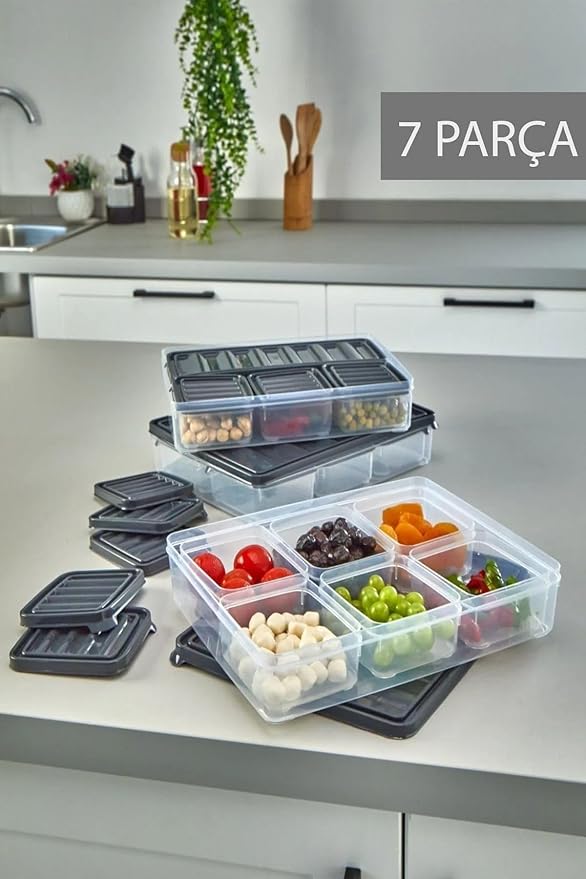 Bölmeli Sızdırmaz Saklama Kabı Kahvaltılık Ve Buzluk Saklama Kabı Vakumlu Kapaklı Set