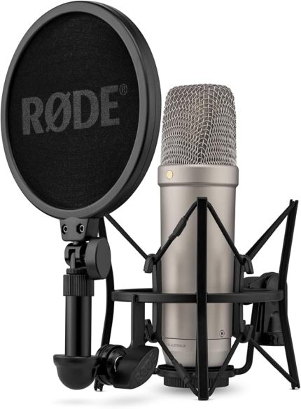 Rode, NT1 5th Generation, Gümüş, Mikrofon | Çift Xlr ve USB-C, 1 Altın Püskürtmeli Kapsül, 4 Dba Kendinden Gürültü, SM6 Shockmount ve Pop Filtresi Dahil
