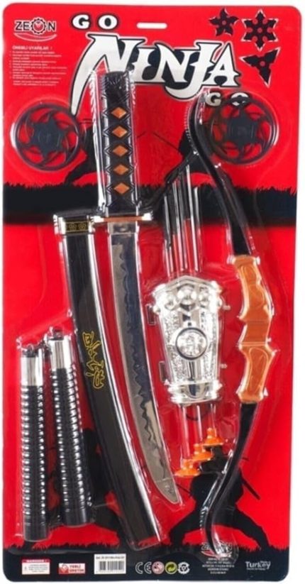 Ninja Ok Ve Kılıç Seti Ninja Kılıç Oyuncak Seti Oyuncak Kılıç Set Toplam 4 Set