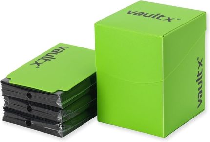 X Koleksiyon Kartları ve 150 Siyah Torba için Deck Kutusu, 100+ Poşet Kartı Tutar, Standart Büyük Format, MTG Commander için Kart Kutusu, TCG (Yeşil)