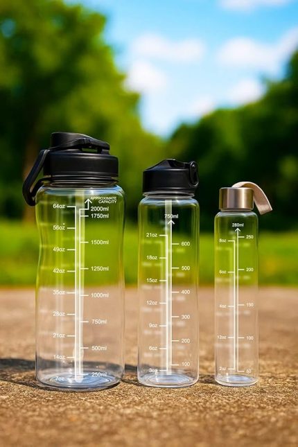 Set BPA İçermez Motivasyonel Su Matarası Su Şişesi