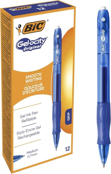 Gel-ocity Original Jel Kalem, Mavi Jel Kalem 12'li Kutu, 0.7 mm. Çizgi Genişliği , Yumuşak ve Akıcı Yazım
