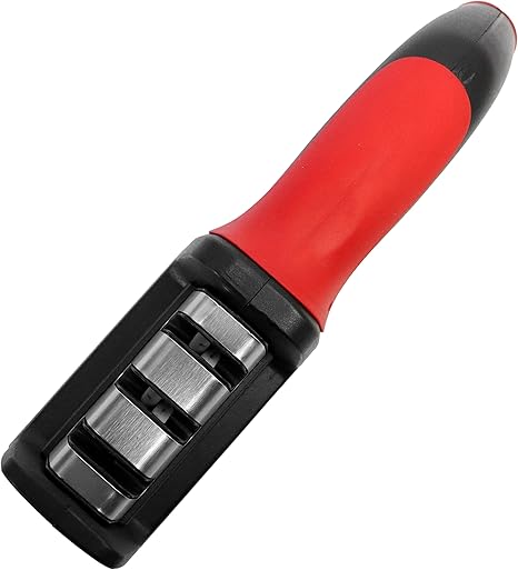 Fish Manuel bıçak bileyici, mutfak bıçağı, 3 kademeli bileyici, kaba bileme ve ince bileme için, tungsten ve seramik - Görsel 2