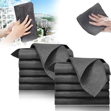 Kalınlaştırılmış sihirli temizleme bezi, 10 adet, cam temizleme bezi, tekrar kullanılabilir temizlik bezleri, mikrofiber temizlik bezleri, bez temizleme bezleri, iz bırakmaz ve tüy bırakmaz, ev, araba