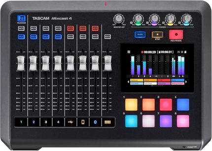 MIXCAST 4 Podcast Yayını için 4 Kanal Mikser & Kaydedici ve USB Ses Arabirimi