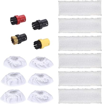 Buharlı Temizleyici Yuvarlak Fırça Mikrofiber Bez Ped El ve Yer için Başlık Seti Karcher SC için Yedek EasyFix Buharlı Temizleyici ve Buharlı Paspas Aksesuar Parçaları 16 Adet