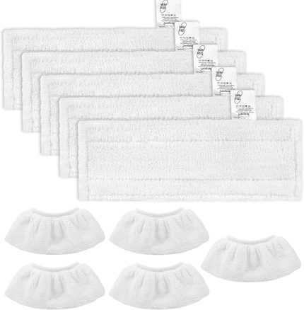 10 mikrofiber bez seti, buharlı temizleyici aksesuarı, EasyFix SC 2, SC 3, SC 4, SC 5, yıkanabilir bezler (5 zemin başlığı + 5 el başlığı)