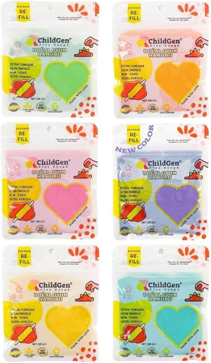 Oyun Hamuru - 6'lı PASTEL Set 6x125 Gr Vakumlu Kartuş Paket - (ecopack-refill)