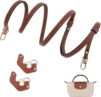 Longchamp kadın omuz askısı, ayarlanabilir omuz askısı, çanta için deri kayış, Longchamp Mini Bag Straps, çanta kayışı uzatma (omuz askısı genişliği 0,9 cm)