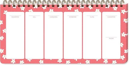 Color 13x27 Haftalık Spiralli Planner - Minik Papatya