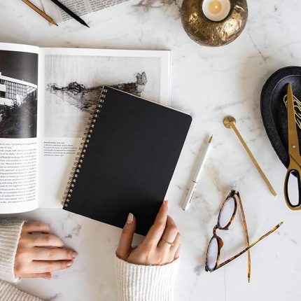 Siyah Kraft Karton Kapak 70 Yaprak 110 gram Noktalı Not Defteri