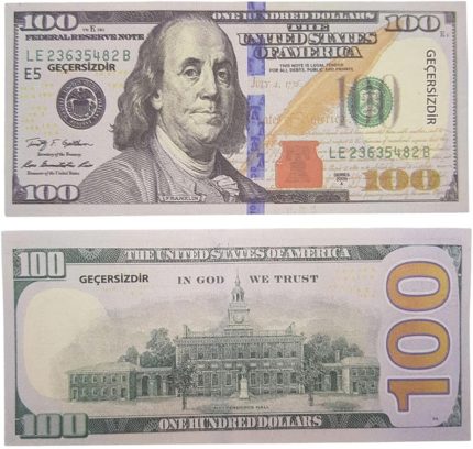 KONSOL Geçersiz Şaka Düğün Parası Sahte Para 100 Adet Oyun Parası 100 Dolar PP191004