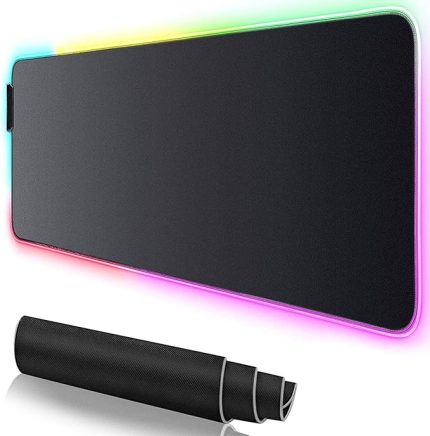 Rgb Mouse Pad 80x30 Cm, 4 mm Kalınlık, Parlak Su Geçirmez Yüzey, Oyuncu Gaming XXL Mausepad, 14 Farklı Renk Modu (Parlak Siyah)