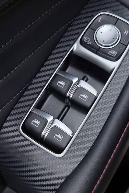 Design MG HS ile Uyumlu İç Trim Kaplama Folyo Seti, Mat Karbon Siyah Araca Özel Kesim Uzun Ömürlü Estetik Görünüm