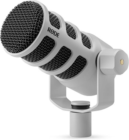 Podcasting, Akış ve İçerik Oluşturma için XLR ve USB Bağlantılı PodMic USB Dinamik Yayın Mikrofonu (Beyaz)