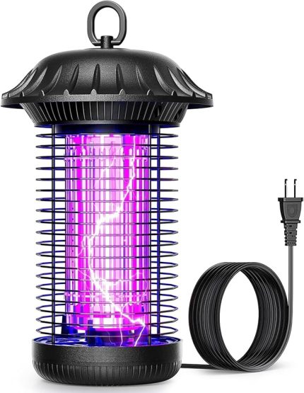 Sinek Öldürücü - 3800V Ultra Güçlü Sinek, Haşere ve Böcek Öldürücü, 185 m² Etki Alanı, 60 Adet 5W Güçlü LED, UV Yüksek Voltajlı Sinek Öldürücü Lamba, Elektrikli Asılabilir Sivrisinek Kovucu