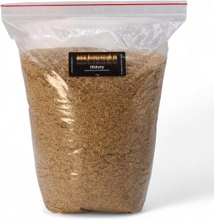 unu Hickory 0,5 – 1,5 mm tanecikli 1000 g tütsü talaşı – ince öğütülmüş hikory ahşabı BBQ soğuk ve sıcak tütsüleme için – PEFC ormancılıktan doğal ahşap HACCP sertifikalı – dumanla aktif, parlak