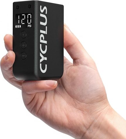 Küçük bisiklet hava pompası, göstergeli, Max 120 PSI akülü şarj edilebilir elektrikli bisiklet pompası, otomatik durdurma, Presta ve Schrader valfli, e-bisiklet, dağ bisikleti, şehir bisikleti