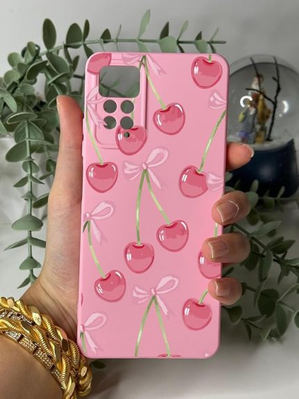 Redmi Note 11 Pro/Note 12 Pro 4G İle Uyumlu Desen Tasarımlı Yüksek Kalite Lansman İçi Kadife Kılıf (Şeker Kiraz)