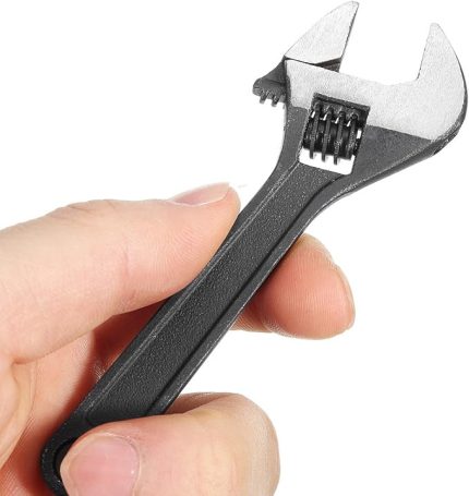 Metal mini İngiliz anahtarı, ayarlanabilir somun anahtarı, açık ağızlı anahtar, onarım için alet, 10,2 cm, 100 mm