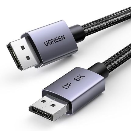 8K Displayport kablosu 1.4 8K 60Hz 4K 240Hz, VESA sertifikalı, PC, HDTV, monitör, grafik kartı için HDR, FreeSync, G-Sync, DSC 1.2, HDCP 2.2 ile uyumlu alüminyum DP kablosu 32,4 Gbps (2M)