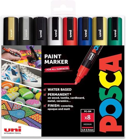 - PC-5M - Boya Marker Sanat Kalemleri - 1.8-2.5mm - 8 "Hediye Kutusunda Temel Seti