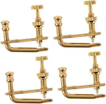 4 Adet Keman Giyotin keman pikap metal ayarlayıcı tasarımı tuner ayarını bozan klip ince tuner parçaları keman akortçuları keman için ince ayarlayıcılar keman parçaları Golden