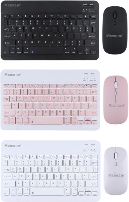 Tablet ve Telefonlar için Bluetooth Klavye ve Mouse Set - AL3476 (Pembe)