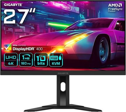 M27UA 27" IPS Oyuncu Monitörü, 4K UHD (3840x2160), 160Hz, 1ms MPRT, Non-Glare, HDMI 2.1 & DisplayPort 1.4 (DSC) & USB-C, DisplayHDR 400, KVM, Dahili Hoparlör